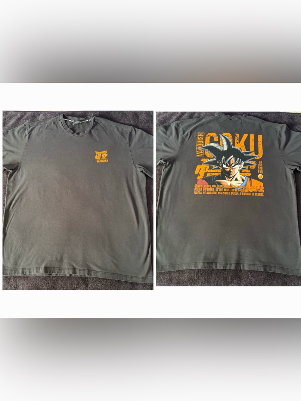 Vanquish Fitness x Dragon Ball Z Goku graphic black tee size men’s 3XL